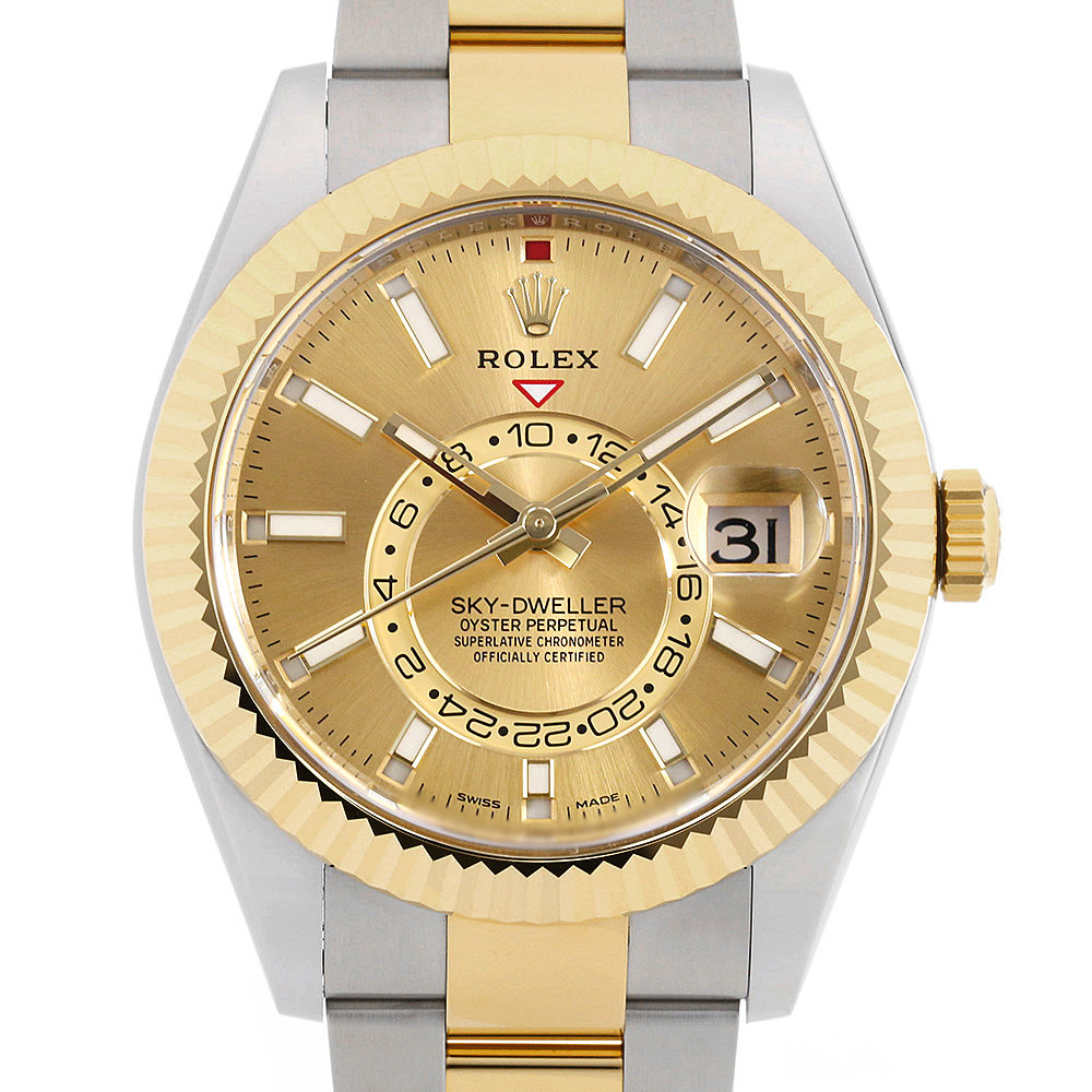 ロレックス スカイドゥエラー 326933 シャンパン/3列/オイスターブレス 新品 メンズ