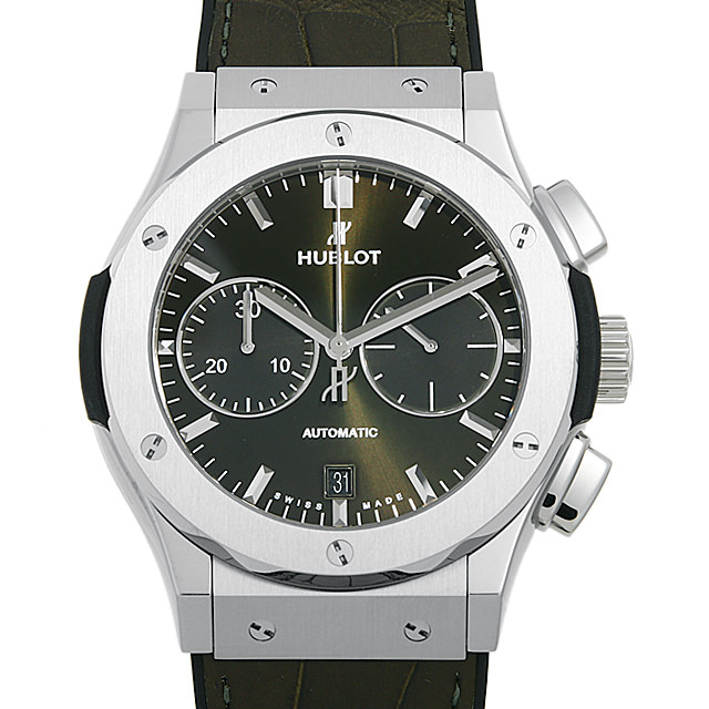 ウブロ クラシックフュージョン クロノグラフ チタニウム グリーン 521.NX.8970.LR 新品 メンズ