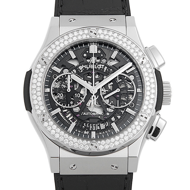 ウブロ アエロフュージョン チタニウム ダイヤモンド クロノグラフ 525.NX.0170.LR.1104 新品 メンズ