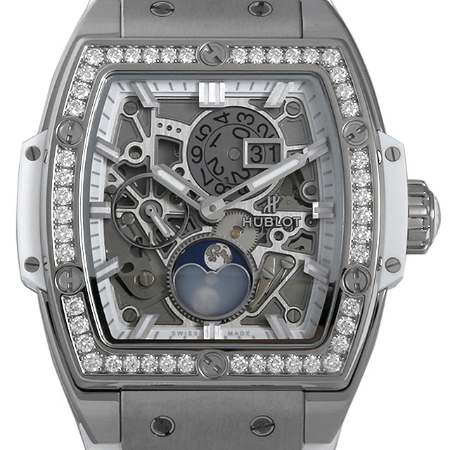 スピリット オブ ビッグバン ムーンフェイズ チタニウム ホワイト ダイヤモンド 647.NE.2070.RW.1204 メイン画像