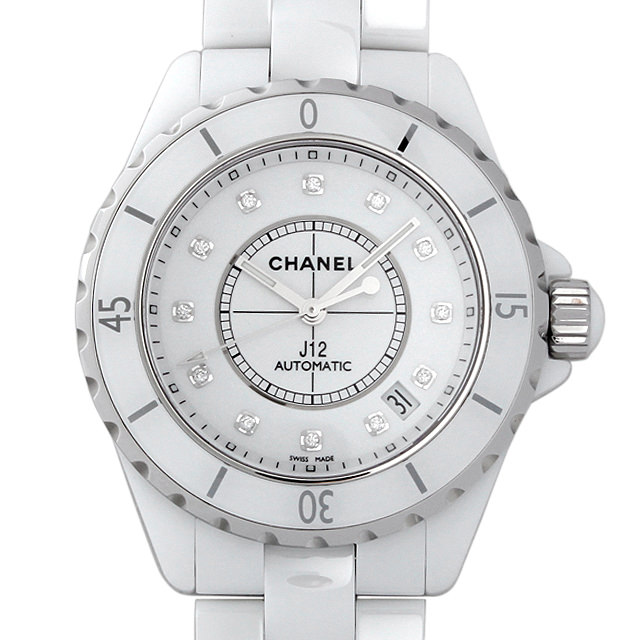 J12 白セラミック 12Pダイヤ H1629 メイン画像