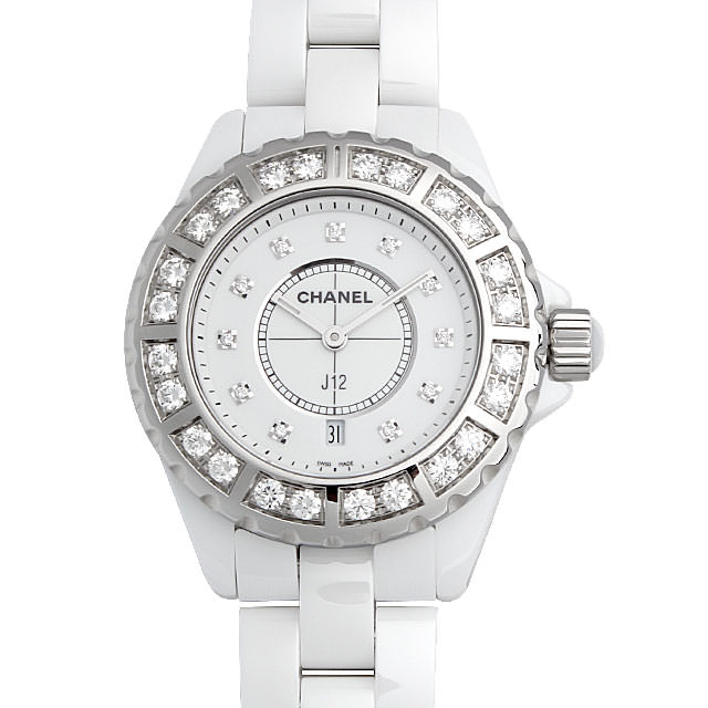 J12 白セラミック 11Pダイヤ ベゼルダイヤ H2429 メイン画像