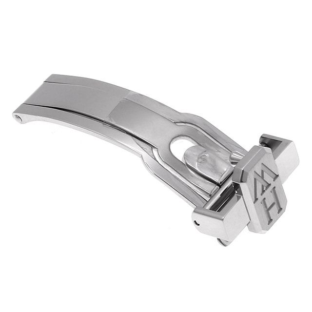 Genuine D-buckle, white gold, 16mm, deployment buckle (main image)