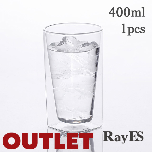 アウトレット　outlet　RDS-002L　 rayes レイエス　スクエア　ダブルウォールグラス