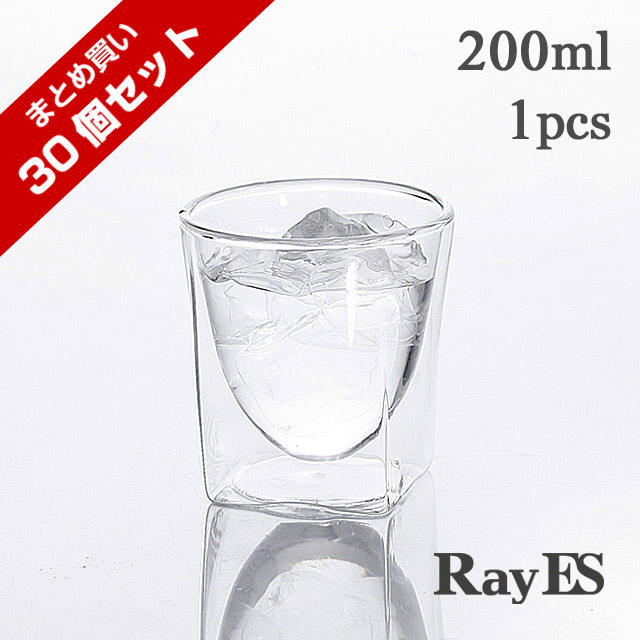 まとめ買い 30個セット　引き出物　記念品　ノベルティ　業務用　rayes　レイエス　スクエア　ダブルウォールグラス