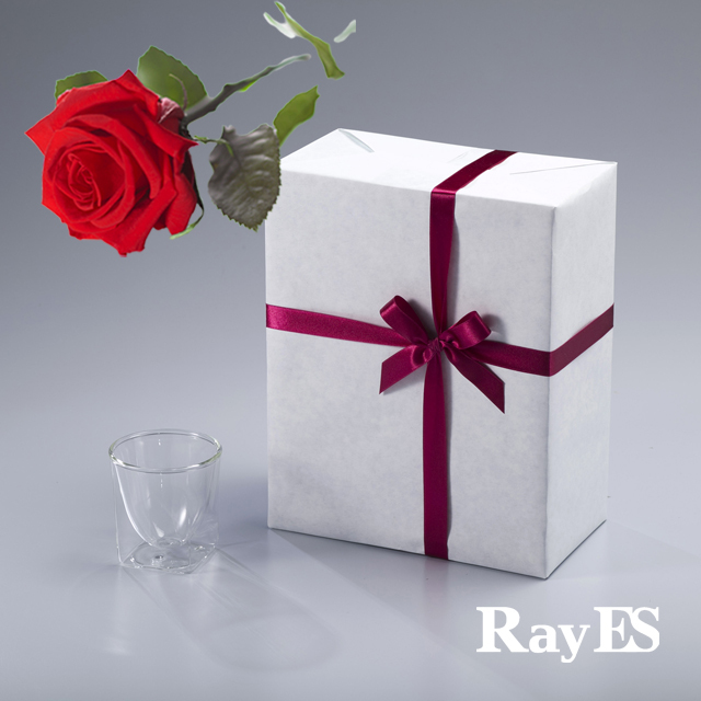 フラワー付グラスギフト] RayES/レイエス ダブルウォールグラス