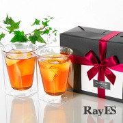 ペア　結婚祝い　誕生日プレゼント　退職祝い　　rayes レイエス　ダブルウォールグラス