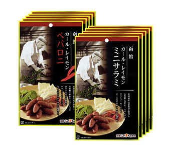 ミニサラミ（5パック）とペパロニ（5パック）の10パックセット