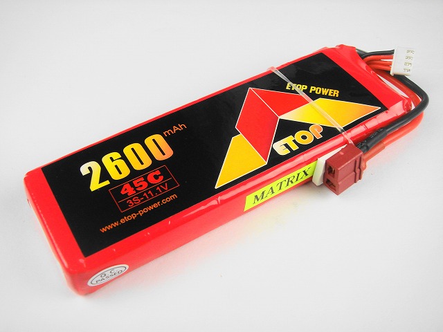 Ｌｉｐｏ　３Ｓ-２６００mAh（４５C)　Ｅ－Ｔｏｐ　Ｐｏｗｅｒ