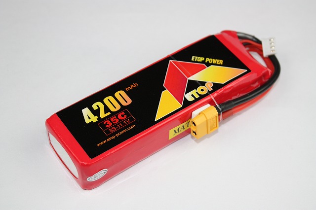 Ｌｉｐｏ　３Ｓ-４２００mAh（３５Ｃ）ＸＴ６０付き（Ａ）　Ｅ－Ｔｏｐ　Ｐｏｗｅｒ