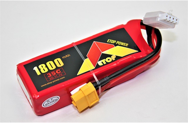 Ｌｉｐｏ　３Ｓ-１８００mAh（３５（Ｂ）ＸＴ６０付き　Ｅ－Ｔｏｐ　Ｐｏｗｅｒ