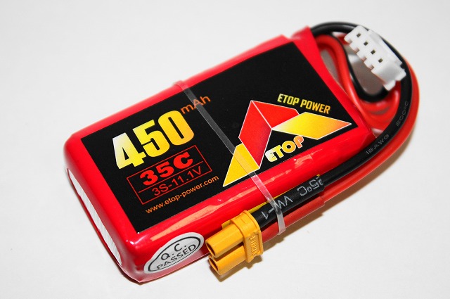 Ｌｉｐｏ　３Ｓ-４５０mAh（３５Ｃ）ＸＴ３０　Ｅ－Ｔｏｐ　Ｐｏｗｅｒ