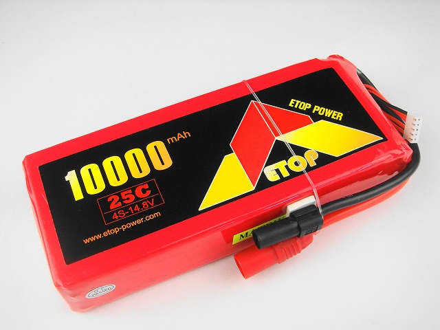 Ｌｉｐｏ　４Ｓー１００００mAh（２５C) AS150/XT150コネクター付きＥ－Ｔｏｐ　Ｐｏｗｅｒ