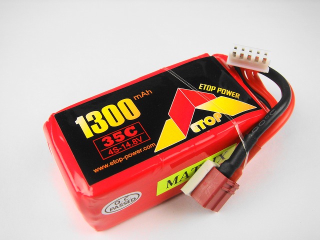 Ｌｉｐｏ　４Ｓー１３００mAh（３５C)　Ｅ－Ｔｏｐ　Ｐｏｗｅｒ