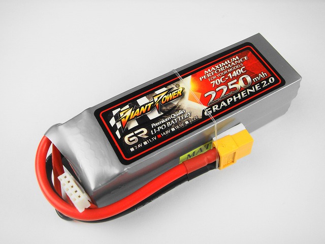 Ｌｉｐｏ　４Ｓー２２５０mAh（７０Ｃ)　ＧＲＡＰＨＥＮ　２．０　Ｇｉａｎｔ　Ｐｏｗｅｒ