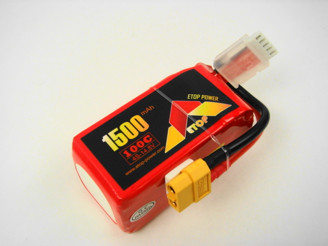 Ｌｉｐｏ　４Ｓー１５００mAh（１００C)XT60　Ｅ－Ｔｏｐ　Ｐｏｗｅｒ