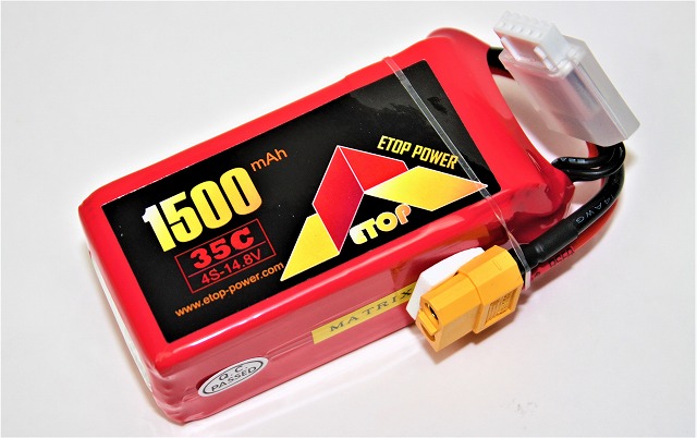 Ｌｉｐｏ　４Ｓー１５００mAh（３５Ｃ）ＸＴ６０　Ｅ－Ｔｏｐ　Ｐｏｗｅｒ