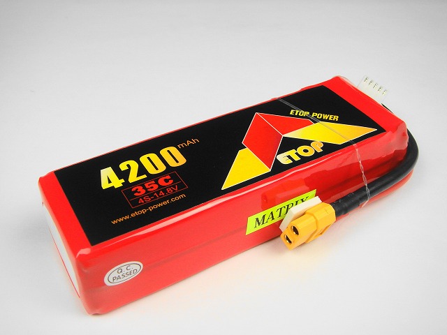 Ｌｉｐｏ　４Ｓー４２００mAh（３５Ｃ）ＸＴ６０付き（Ａ）　Ｅ－Ｔｏｐ　Ｐｏｗｅｒ