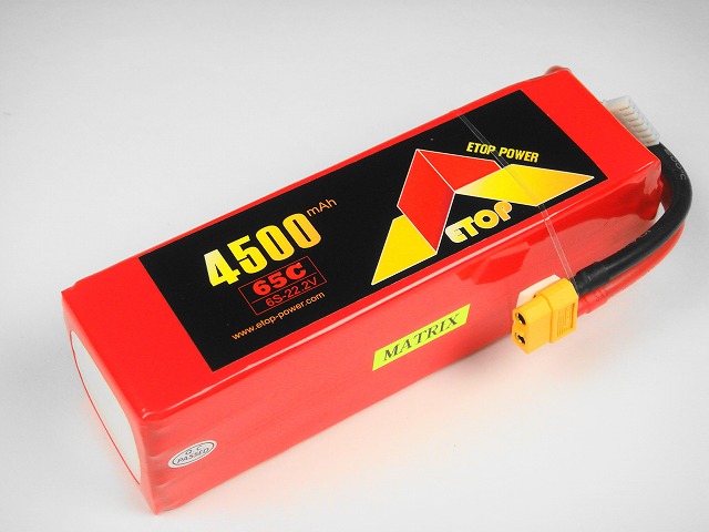 Ｌｉｐｏ　６Ｓー４５００mAh（６５Ｃ）　ＸＴ６０　Ｅ－Ｔｏｐ　Ｐｏｗｅｒ　