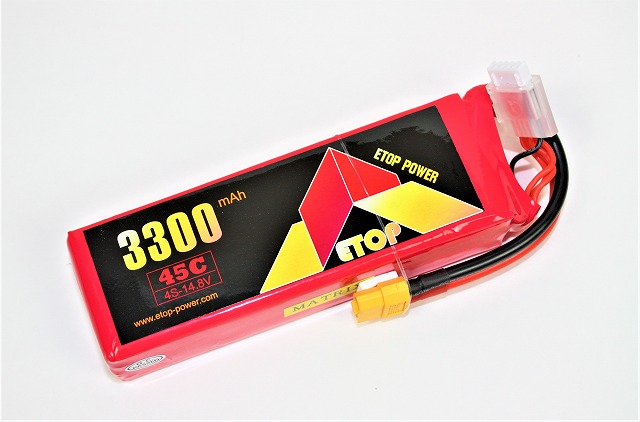 Ｌｉｐｏ　４Ｓー３３００mAh（４５C）XT60　Ｅ－Ｔｏｐ　Ｐｏｗｅｒ