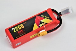 Ｌｉｐｏ　４Ｓー２２５０mAh（６５C)　ＸＴ６０付き　Ｅ－Ｔｏｐ　Ｐｏｗｅｒ