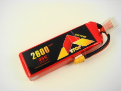 Ｌｉｐｏ　６Ｓー２６００mAh（３５Ｃ）ＸＴ６０付き　Ｅ－Ｔｏｐ　Ｐｏｗｅｒ　