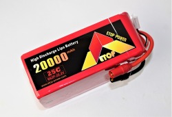 Ｌｉｐｏ　６Ｓー２００００mAh（２５C)ＡＳ１５０／ＸＴ１５０コネクター付き-ETop Power