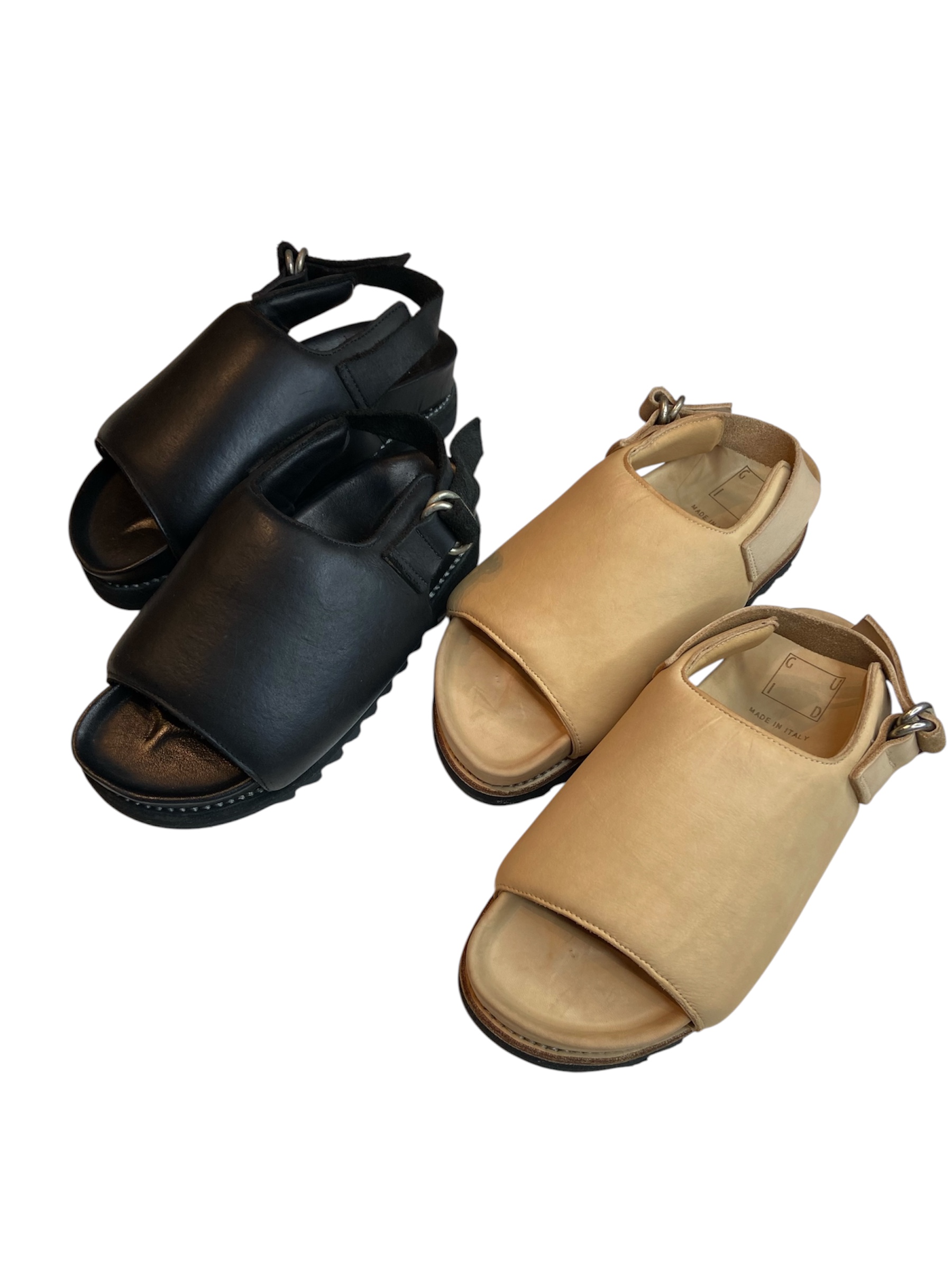 ≪New Arrival≫GUIDI/グイディ/BRK04/CALF  FULL GRAIN LINED SANDAL RUBBER SOLE[35-261-002]