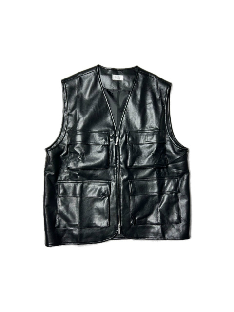 【SALE 20%OFF】Lownn/REGENERALTED LEATHER UTILITY VEST [24-232-0007]