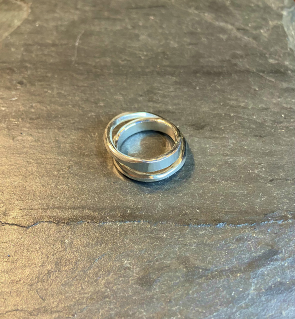 ≪New Arrival≫WERKSTATT:MUNCHEN/RING FLAT CROSSED/925[M1726][49-003-023]