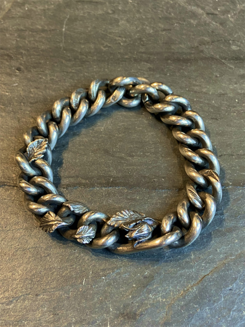 ≪New Arrival≫WERKSTATT:MUNCHEN/BRACELET CURB CHAIN ROSEBUD /925[M2712][49-003-026]