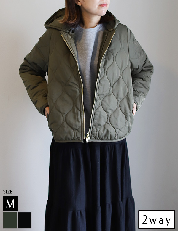 2wayキルティングボアショートコート(22-0093)