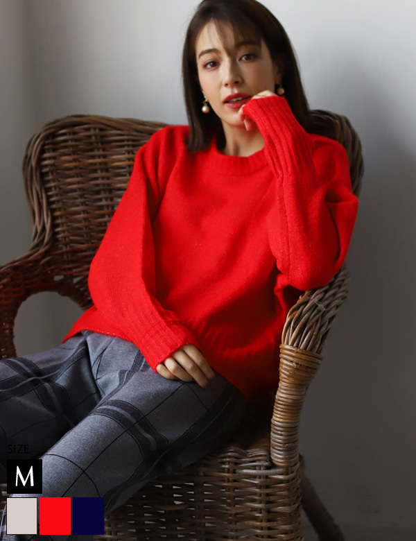 ヤクライククルーネックニット(39-0246)