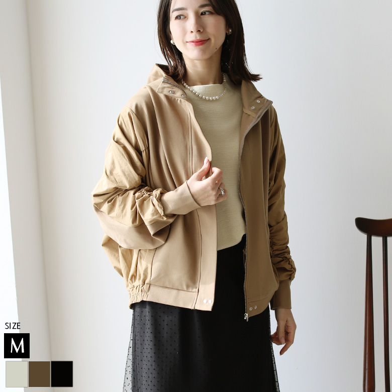 シャーリングデザインブルゾン(980-20107)