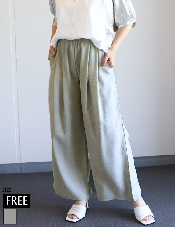 リネンライクイージーパンツ(R033217)