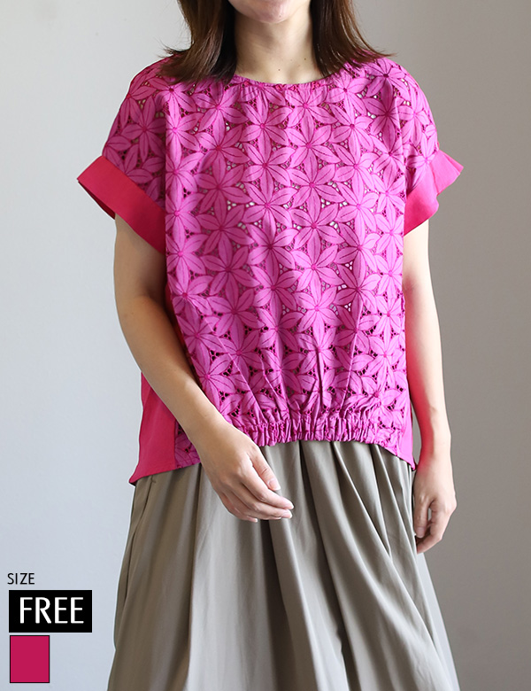 リネンフラワーレースブラウス(612508)