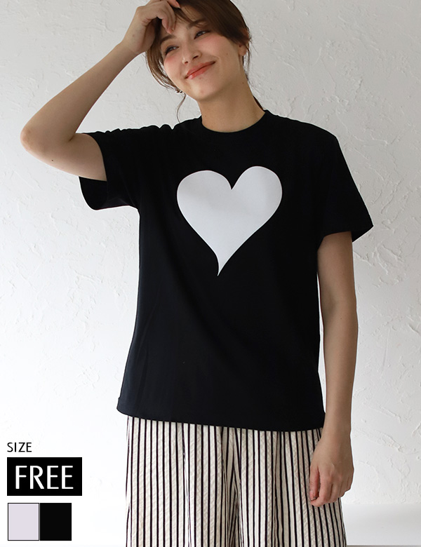 フロッキービッグハートTシャツ(14619)