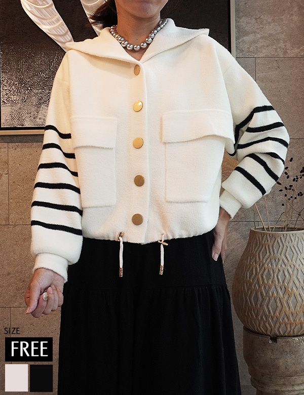 ゴールドボタンニットアウター(KY-4603)