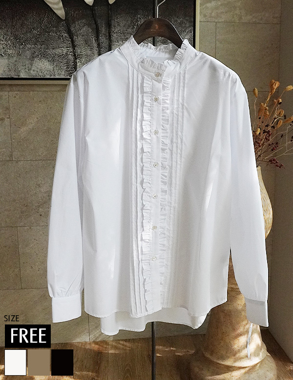 フリルカラータックラインブラウス(963-27521)