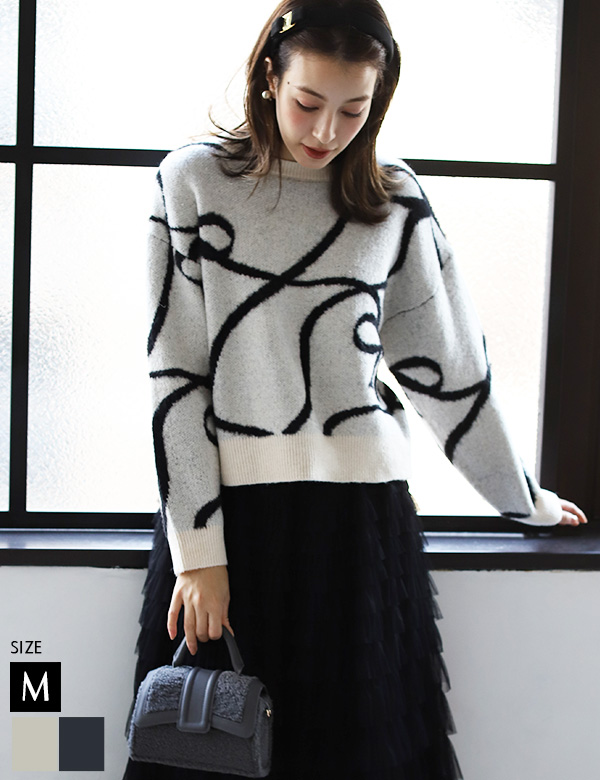 リボンジャガードニット(24797z-12)