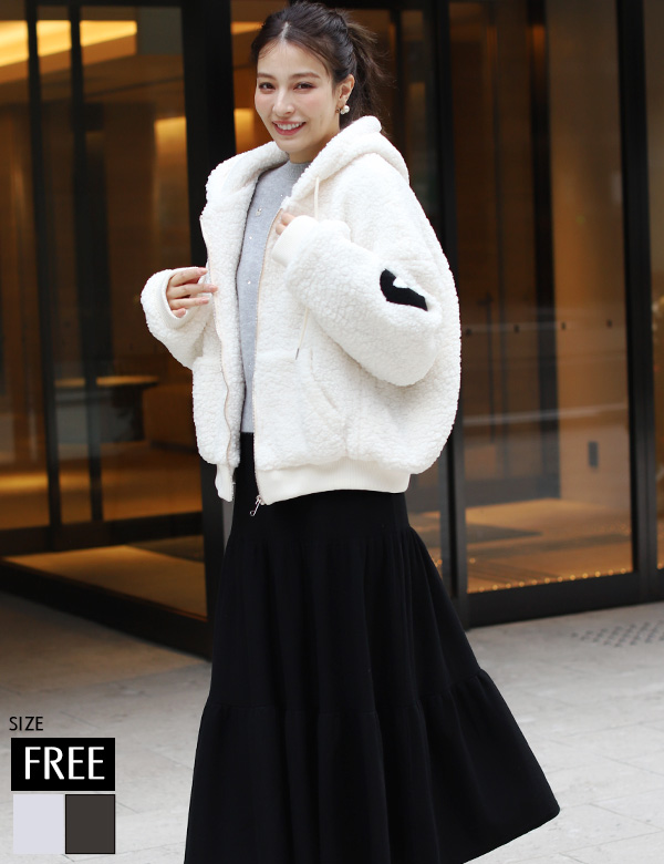 ボアロゴフーディーコート(KY-4520)