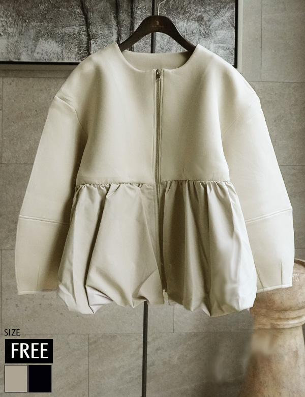 異素材切り替えダンボールブルゾン(415-38003)