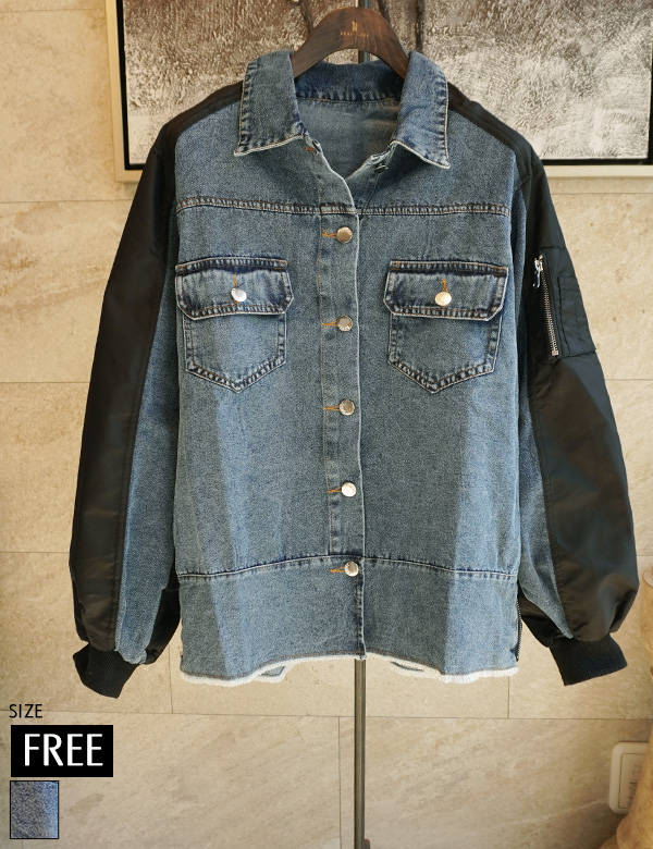 MA-1デニム切替えジャケット(KY-5027)