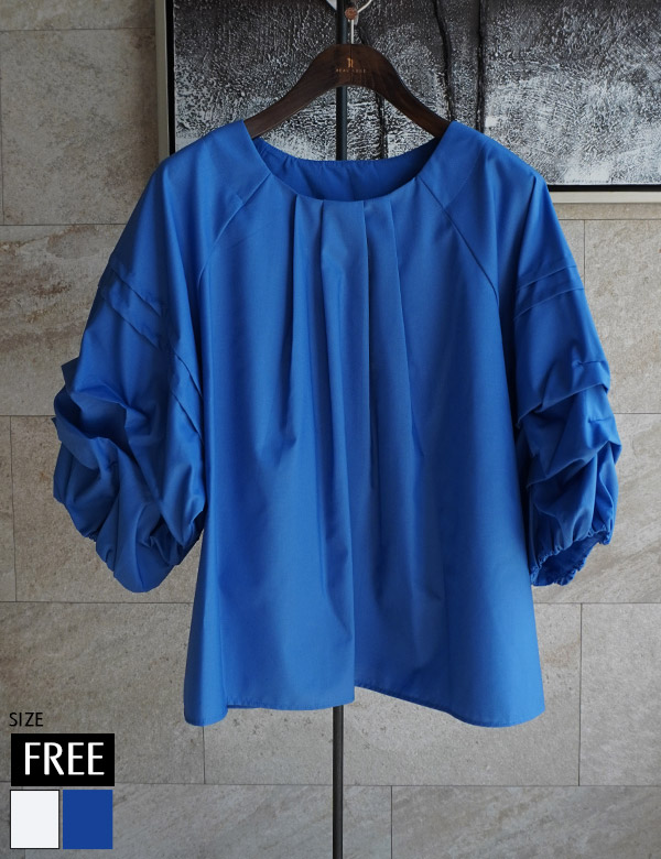 ホイップタックスリーブブラウス(251HS0230)