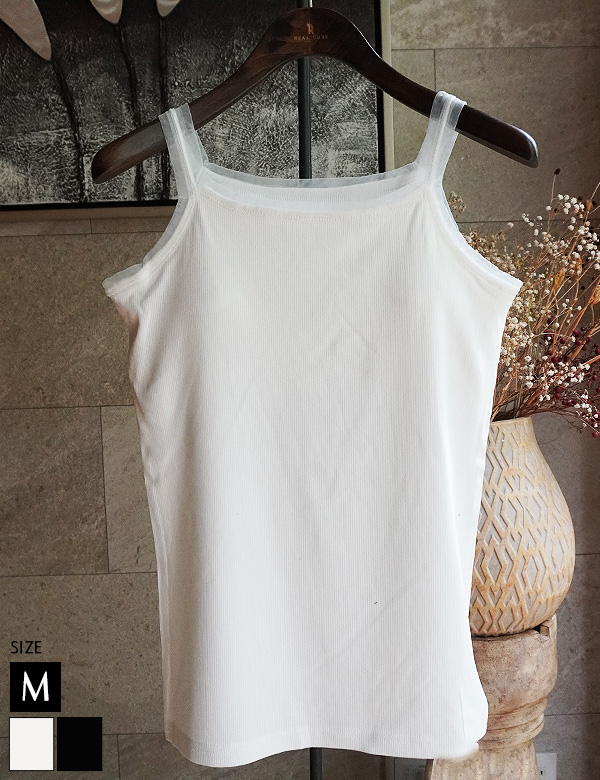 シアーストラップカップ付きキャミソール(980-23134)