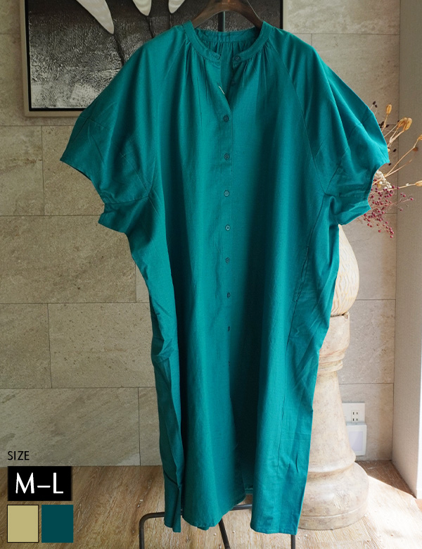 コットンリネンボリュームスリーブワンピース(COF8234)