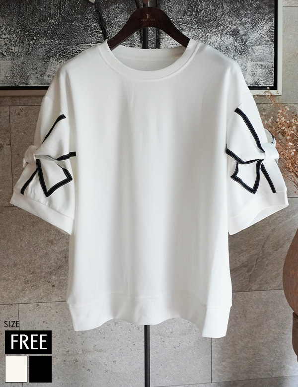 グログランリボンスリーブトップス(KY-5299)