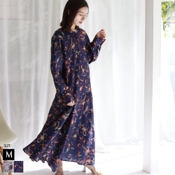 ラインフラワープリントワンピース(51619P)