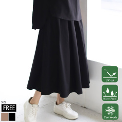 UVカット接触冷感タックロングスカート(WQN4385)