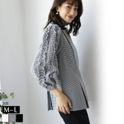 袖フリルプリーツブラウス(3399)